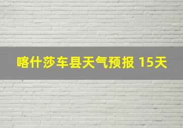 喀什莎车县天气预报 15天